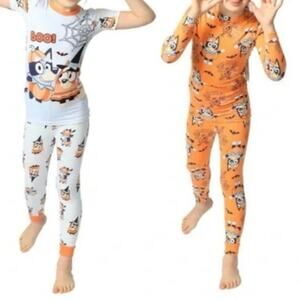 Character Kids' 4-piece Halloween PJs Pajama Set BLUEY